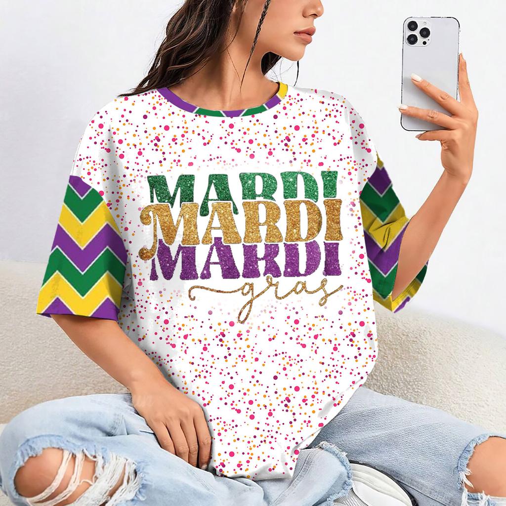 Summer Round Neck 3D Print Top Fashionable Casual Hip Hop Short Sleeved Women's T-shirts