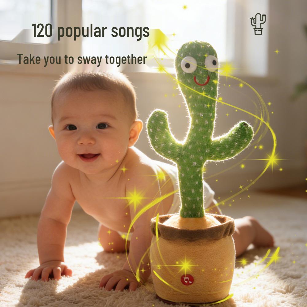 Talking & Dancing Cactus Toy - Wobbly Plush Doll Gift for Kids
