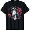 My Horse Is My Valentine | Gray Horse Roses & Hearts T-Shirt