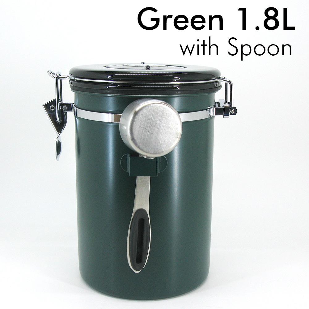 1.5/1.8L Coffee Canister Airtight Coffee Bean Canister Stainless Steel Coffee Jar Storage For Coffee Bean Tea Black/White/Silver