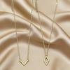 Modern Geometric V-Shape Rhombus Necklace Set - 2-Piece Fashion Pendant for Women