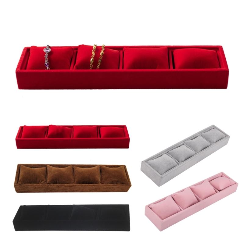 Elegant Jewelry Display Box Watch Box 4 Grids Bangle Box Watch Storage Holder Watch Organizers for Watches and Bracelets