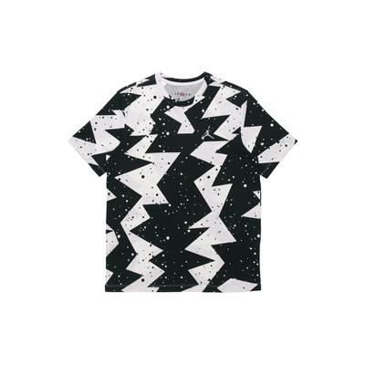 Lightning Collection Print Short Sleeve T-Shirt Men Tops Black White CJ6216-010