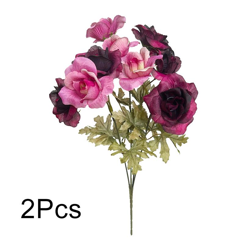 

2Pcs Artificial Flowers Home Decor Rose Bouquet Autumn Table Centerpiece Photography props Silk Fake Flowers High Quality