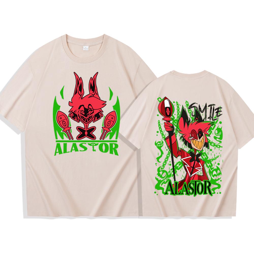 

2026 New Fashion Hazbin Hotel Alastor Graphic Design Oversized Tshirt Unisex Women Harajuku Short Sleeve Oneck Casual Shirt Gift 4XL