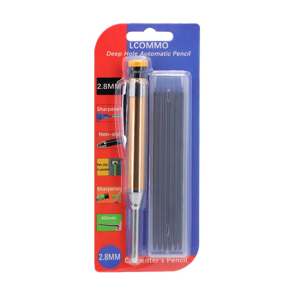 2.8mm Professional Metal Long Head Woodworking Mechanical Pencil or Lead Refills, for Carpenter Marking Engineering Drawing Tool