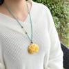 Women's White Flower Amber Pendant: Second Gen Peony, Rose & Beeswax Design In Yellow