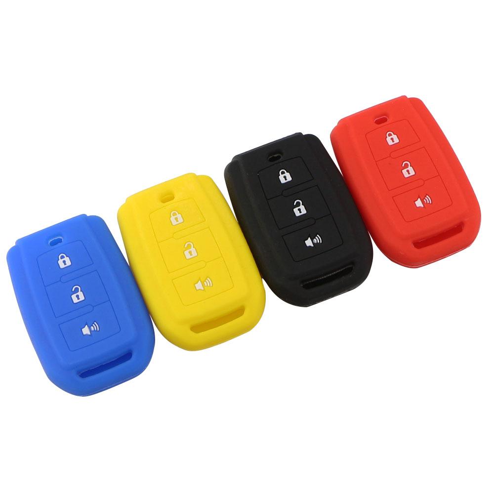Silicone Car Key Cover Case 3 Buttons For Toyota Avanza Veloz Rush Agya Keyless Protector Keychain