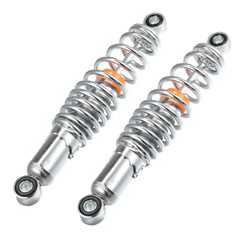 A ABSOPRO Rear Suspension Motorcycle Rear Shock Absorber Spring, Universal Silver, 1 Pair, 270mm