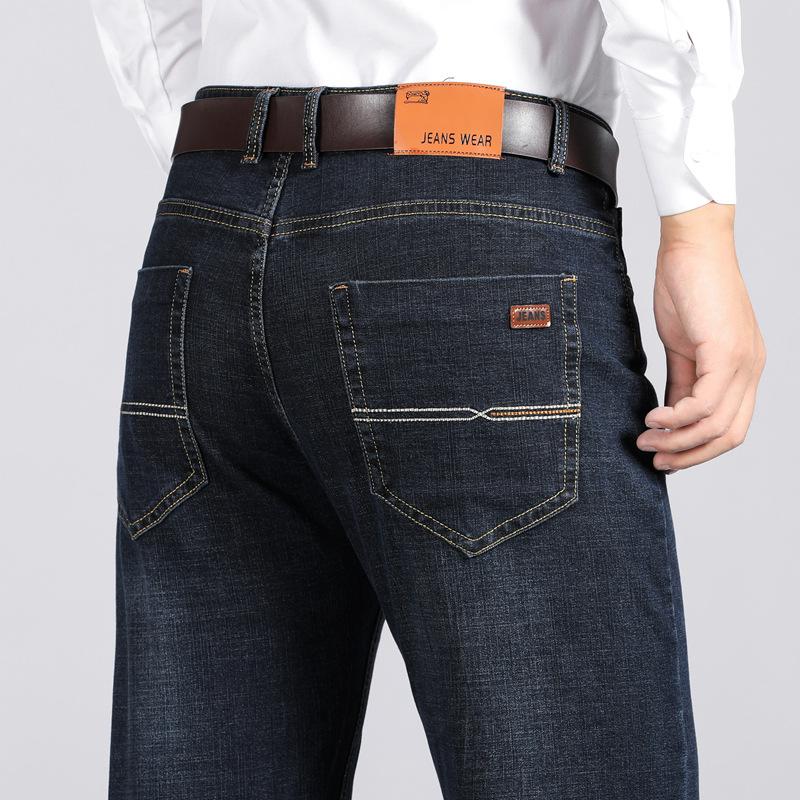 Men's Mid-waist Jeans Popular Fashion Jeans Spring and Autumn Men's Versatile Straight Elastic Long Trousers