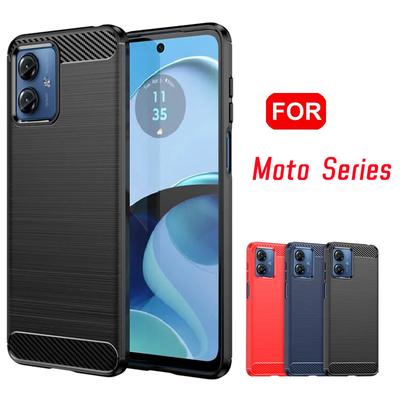 Carbon Fiber Texture TPU Case for Motorola Moto G04 G24 G14 G34 G54 G84 Protective Cover Shockproof Funda Coque