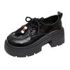 Patent Leather Thick-soled Thick-heeled Loafers Women's 2025 Spring and Autumn New Fashion Versatile High-heeled Single Shoes British Style Small Leat