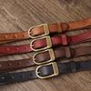 2.3Cm Wide Retro Washed Old Thin Belt Women'S Genuine Leather Pure Cowhide Fashion Trend Versatile Women'S Narrow Belt