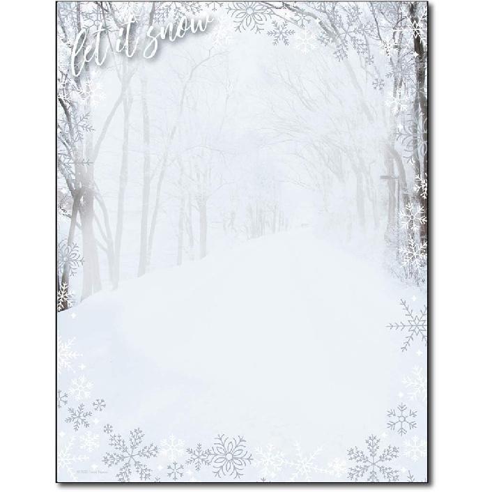 Пусть Снег Идет - 80 Листов - Зимняя Канцелярская Бумага и Праздничный Фирменный Бланк
