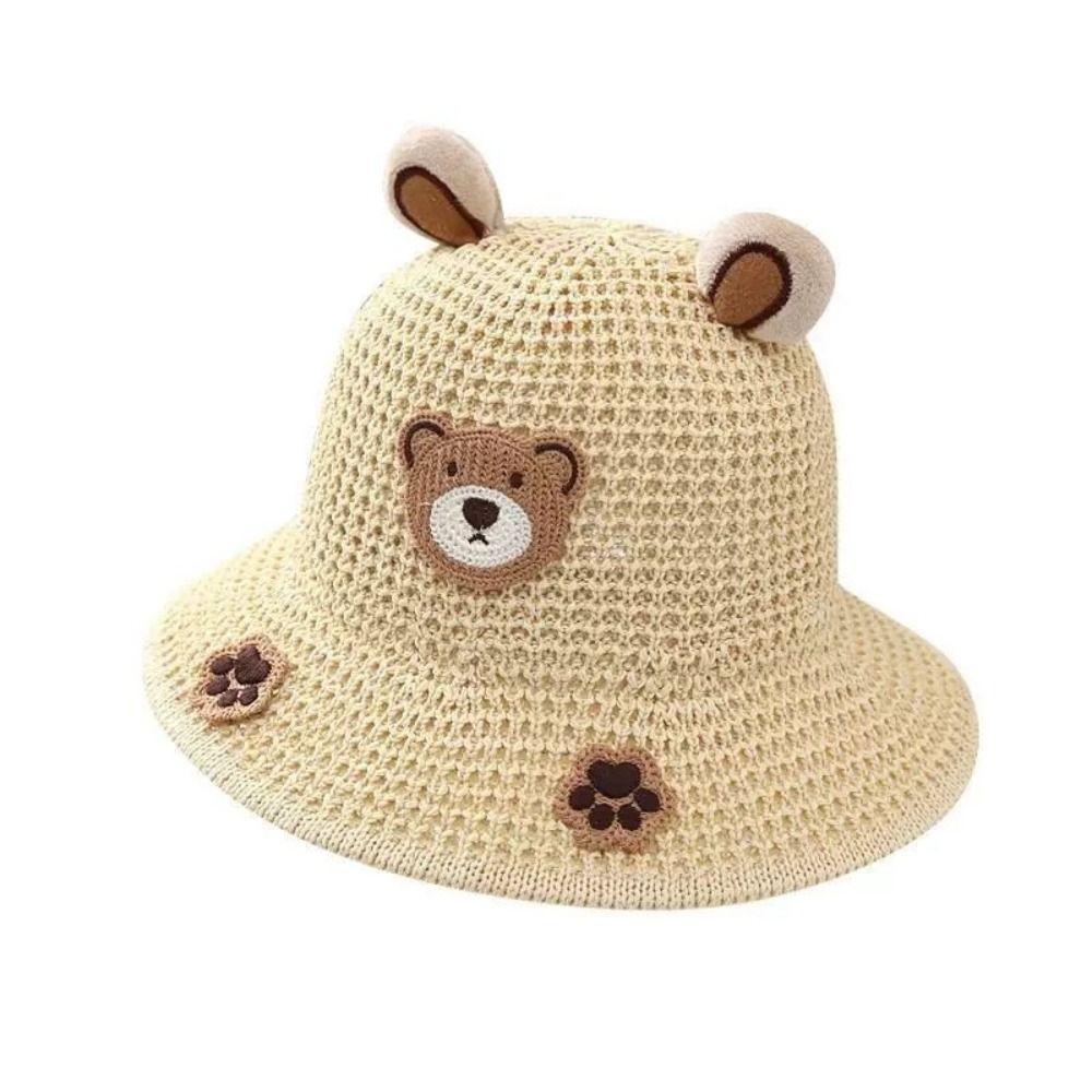 Pălărie de Soare din Paie Pălărie Panama Drăguță Pălărie Tip Găleată pentru Copii de Exterior Copil Mic