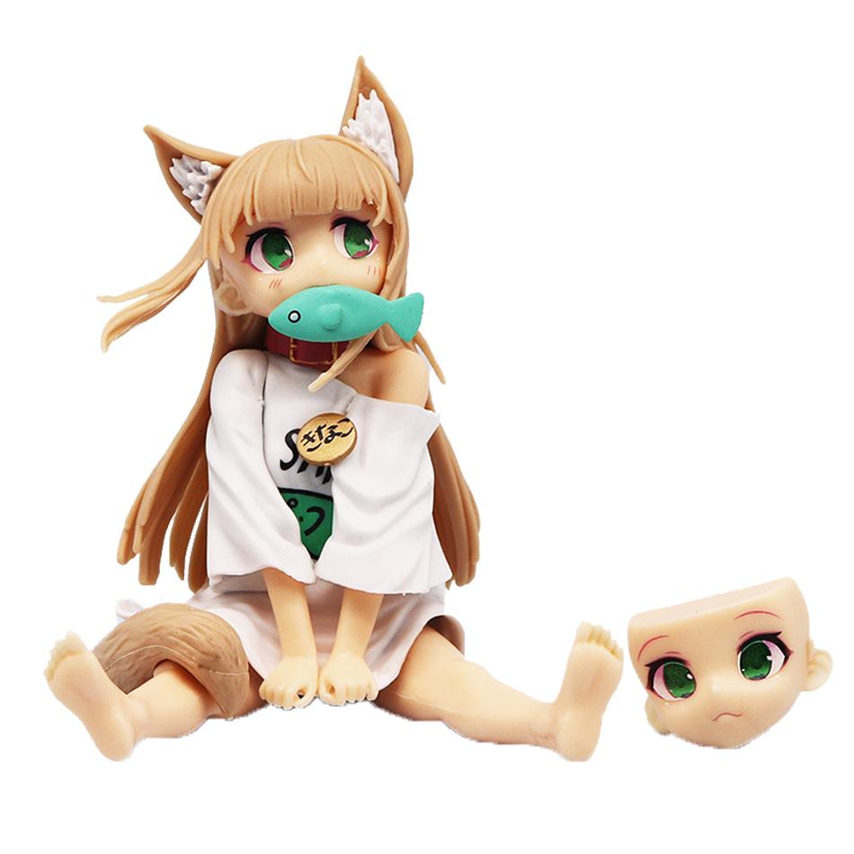 

Золотая Голова 13-18 см Кавайная Девушка-Кошка Аниме Фигурка Сидит Ест Рыбу Коллекционная ПВХ Модель Кукла Игрушка На Основе Сакуры Соевой Муки