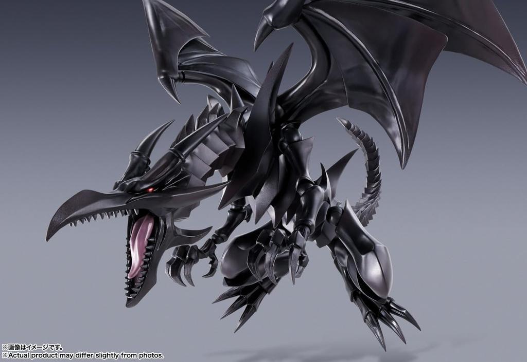 TAMASHII NATIONS MonsterArts Duel Monsters Black Approximately PVC ABS Painted Action Figure S.H. Yu-Gi-Oh! Red-Eyes Dragon, 220mm, &
