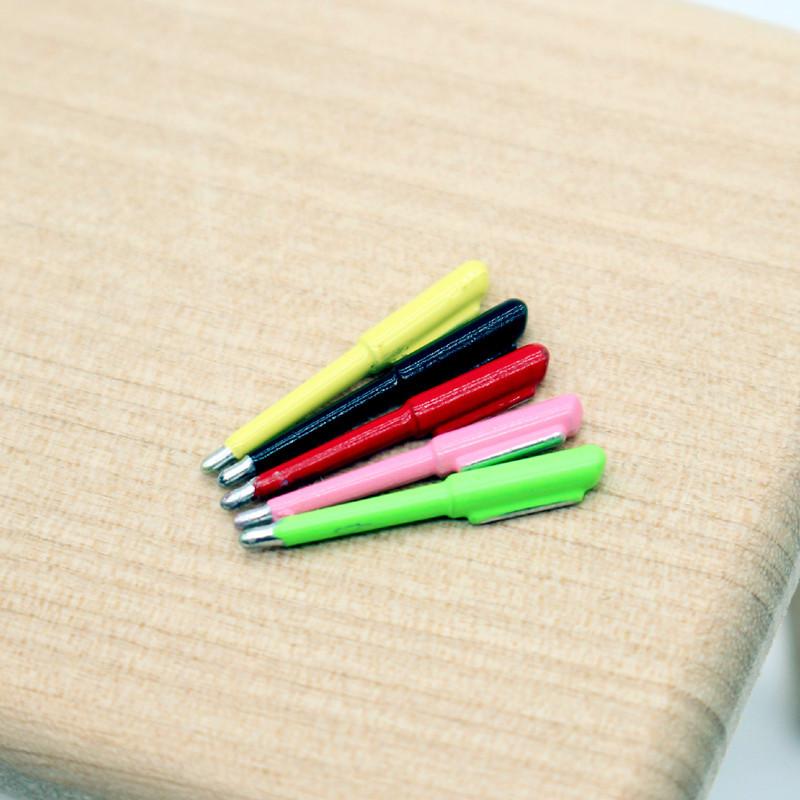 

Doll House Mini Ballpoint Pen Metal Color Pen Miniature Study Scene Model Accessories Doll Accessories