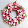 Timeless Design, Charming 18" Pink & White Tulip Artificial Wreath - Perfect for Valentine's, Easter, Spring & Summer Decor
