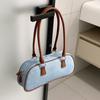Fashion Commuter Bag Large-capacity Bag Women's Fashionable Color-matching Denim Shoulder Bag Hand Baguette Bag