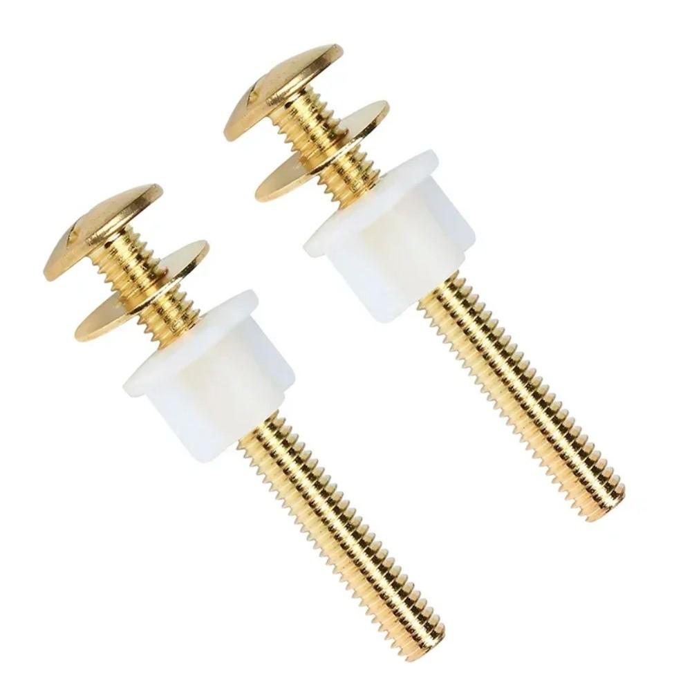 Bathroom Toilet Fixing Screws Bolts Metal Tank Fasteners 6cm Gold Color