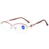 Fashion Half-Frame Hanging Silk Anti-Blue Reading Glasses Metal Women'S Four-Leaf Clover Reading Glasses Classic Old Man Mirror