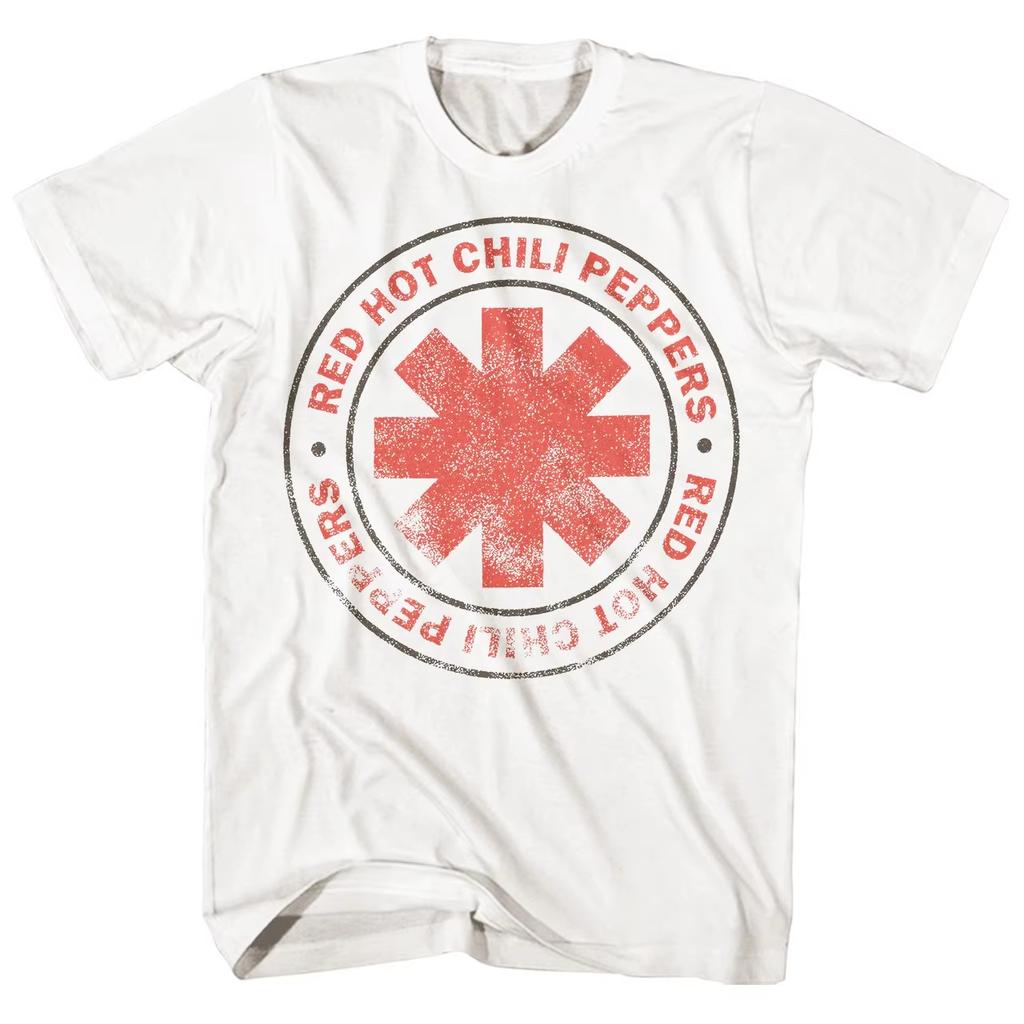 Red Hot Chili Peppers Černobílý Kreslený Potisk Cool & Vtipný Design Unisex Volný Prodyšný Krátký Rukáv Horní Díl Harajuku & Y2K Styl Tričko