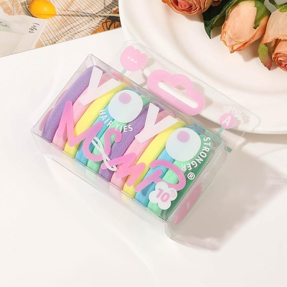 10pcs/set Simple Mixed-color Hair Tie Soft Seamless Highly Elastic Durable Rubber Band Hair Rope Headwear Hair Accessories