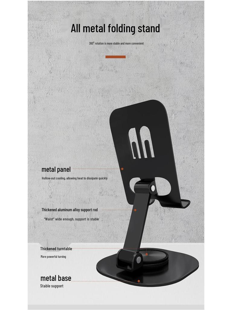 Aluminum Alloy Foldable Phone and Tablet Stand - Portable Desktop Holder