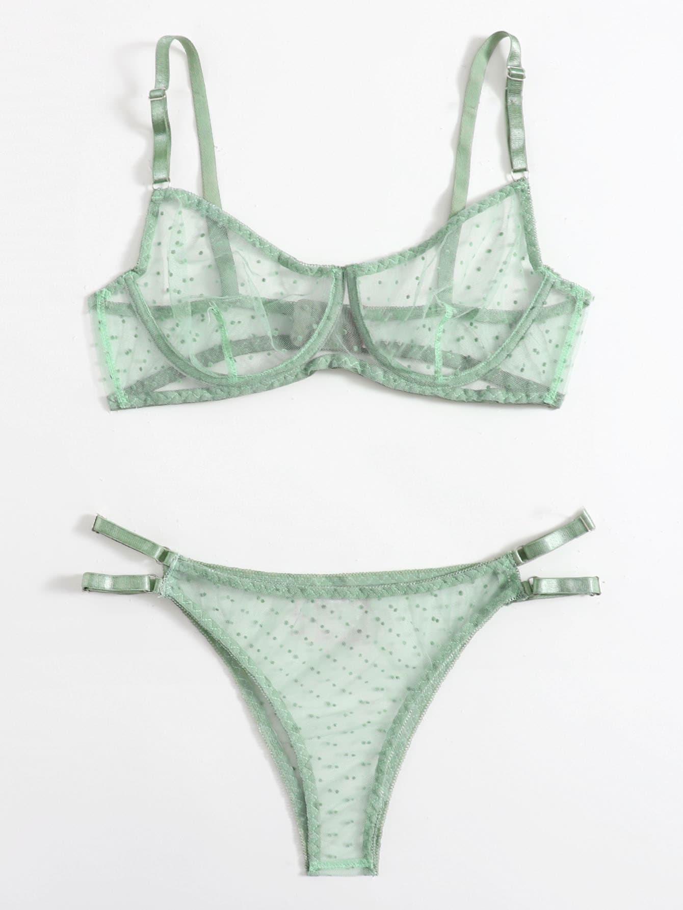 

Сексуальный сетчатый бюстгальтер с кольцом в горошек, с открытой спиной и глубоким вырезом Large