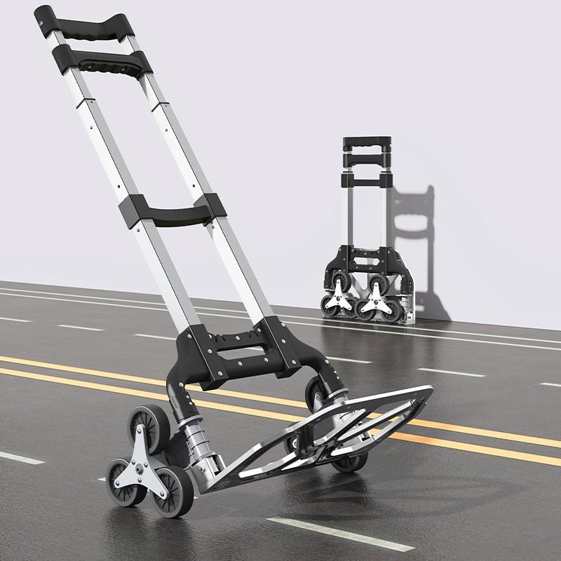Lightweight Portable Folding Cart for Groceries, Goods, and Luggage with Stair-Climbing Wheels