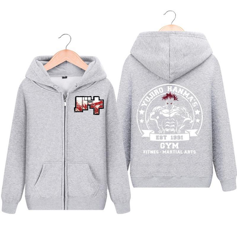 Baki the Grappler Printed Sweatshirt Hoodie Women/Men Harajuku Hanma Yujiro Fashion Men's Zip Coat Autumn Loog Sleeve Unisex Top