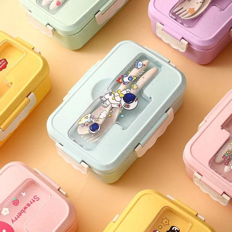 Fiambrera bonita para niños, niñas y niños con compartimentos, fiambrera Bento para escuela, cajas de aperitivos de comida para niños a prueba de fugas, nuevo 2023