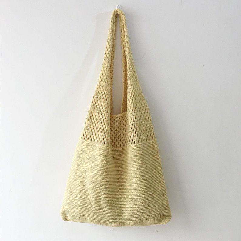 Spring/Summer Hollow Knit Handbag - Versatile Woolen Crossbody for Women