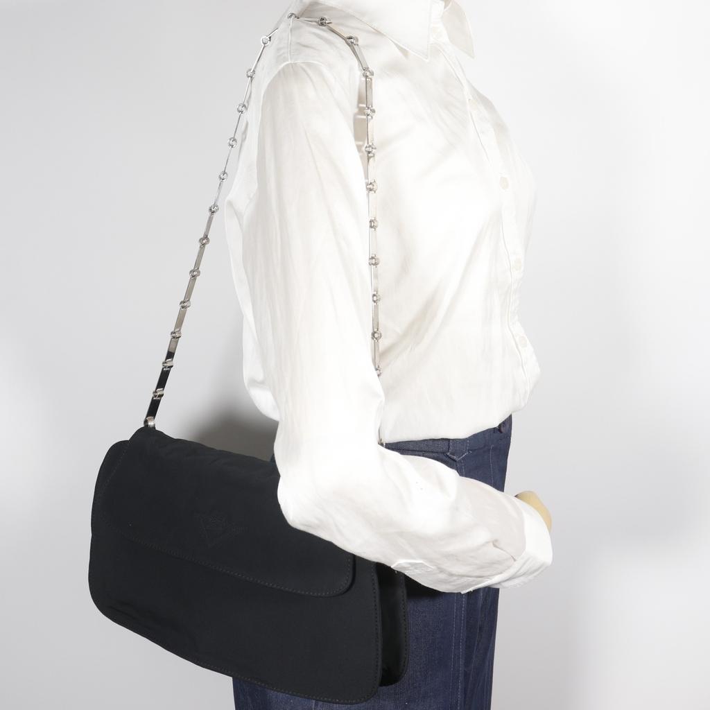BOTTEGAVENETA ChainShoulder Shoulder Bag black Nylon Women Used