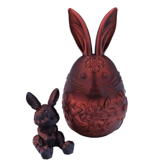 Påskhare Äggprydnad med Rörlig Ledad Kanin Inuti 3D-printad Kanin Blomma Äggfigur Påskhelg Festdekoration