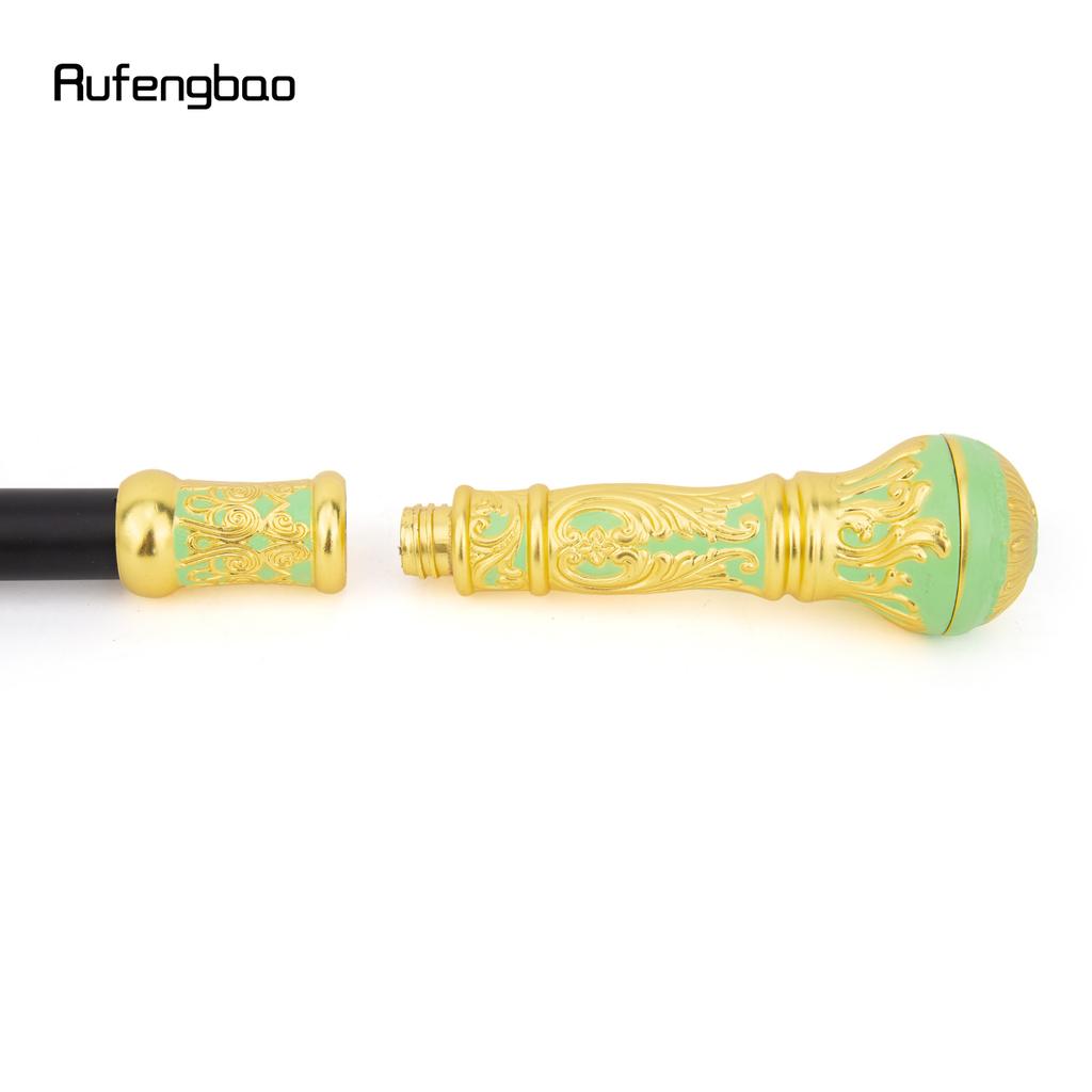 Golden Light Green Luxury Round Handle Fashion Stick for Party Decorative Walking Cane Elegant Crosier Knob Walking Stick 93cm