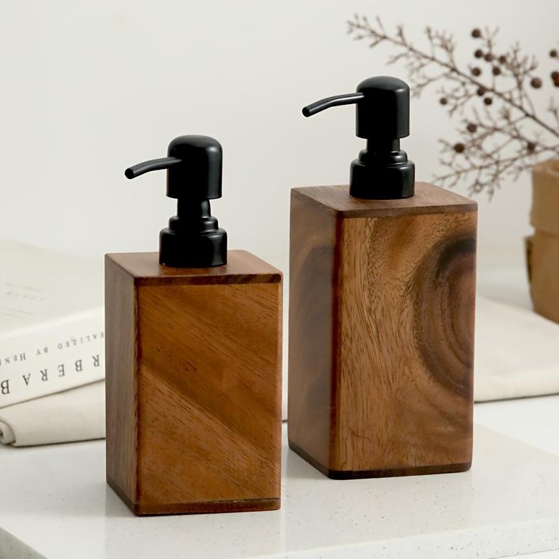 Walnut Press Type Lotion Dispenser Empty Bottle for Shampoo Shower Gel Hotel Toiletries