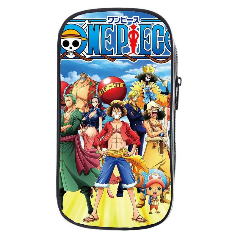 One Piece Luffy Anime Printed Student Single Layer Stationery Storage Pencil Bag For Boys And Girls