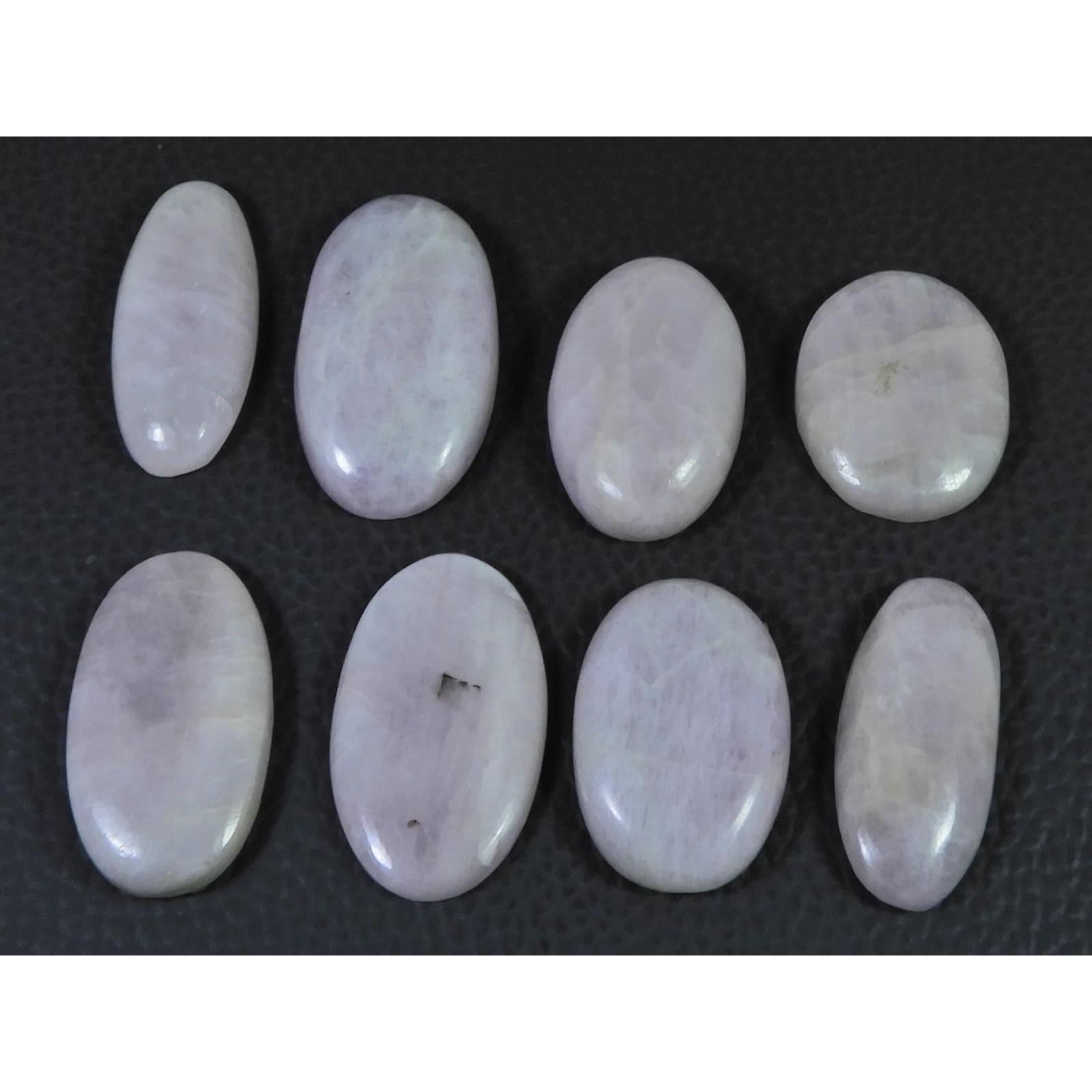 232Cts. Natural Pink Kunzite Oval Cabochon Loose Gemstone 08Pcs Lot 28-33MM C-1180