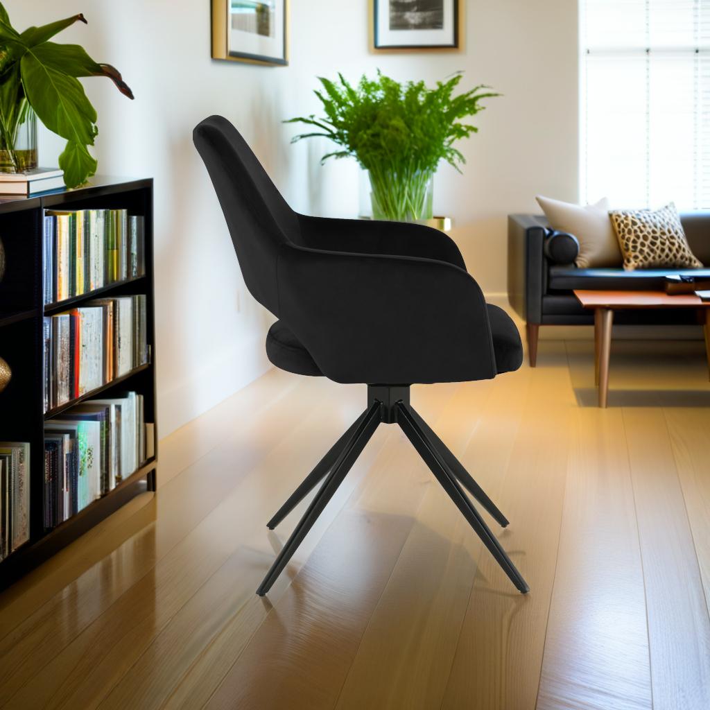 LAPO Swivel Chair Upholstered In Gray Fabric