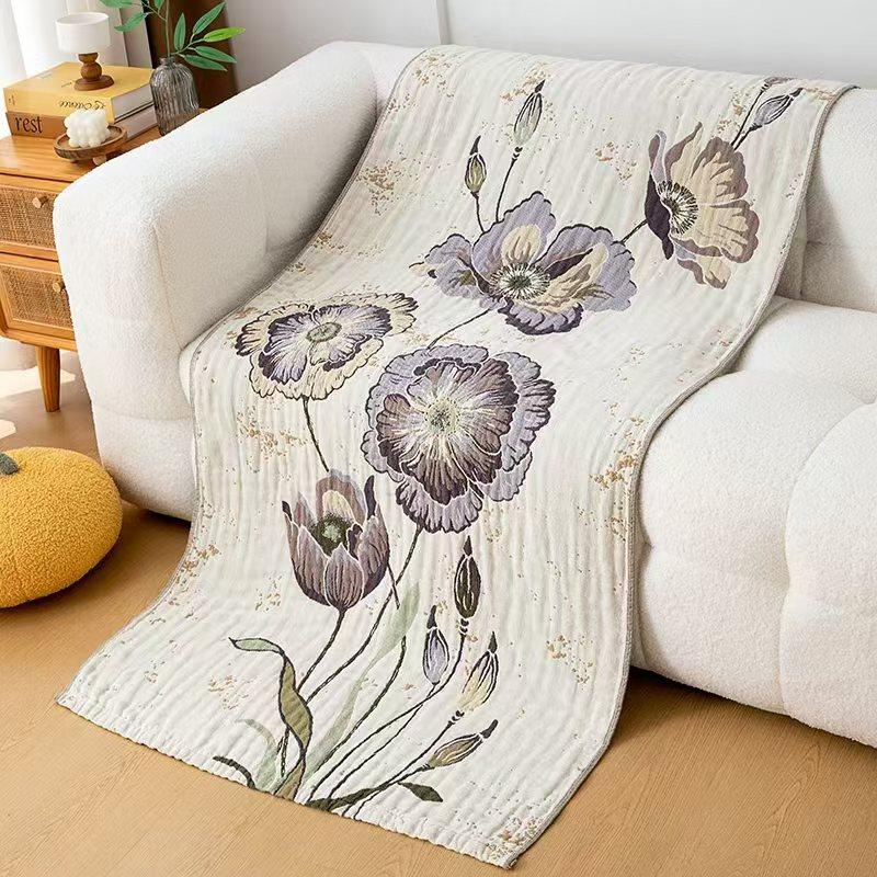 China Colored Jacquard Pure Cotton Four-Layer Gauze Bath Towel Men Women Extra-Large Adult Beach Towel Soft Absorbent