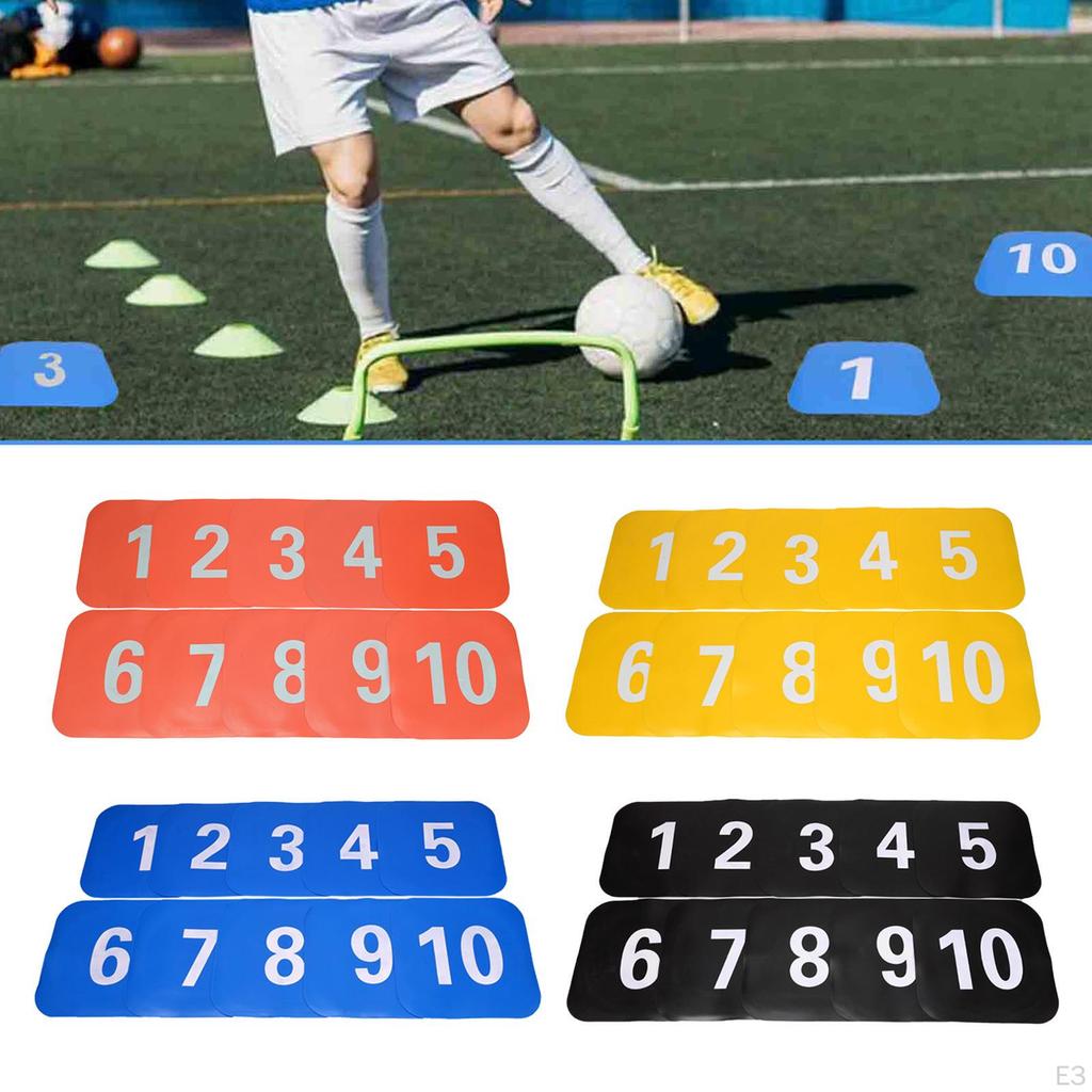 10 Pieces Flat Cones Markers Non Slip,Square,Floor Agility Dots,Floor Playmat for Soccer