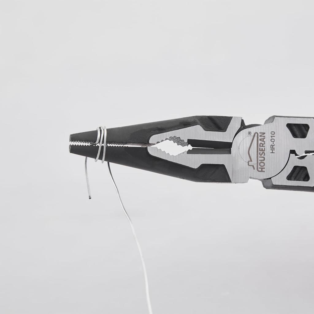 HOUSERAN Long Nose Thin 211mm Pliers, Tool, Ultra-Fine, Precision, Spring-Loaded, Locking, Multi-Function,