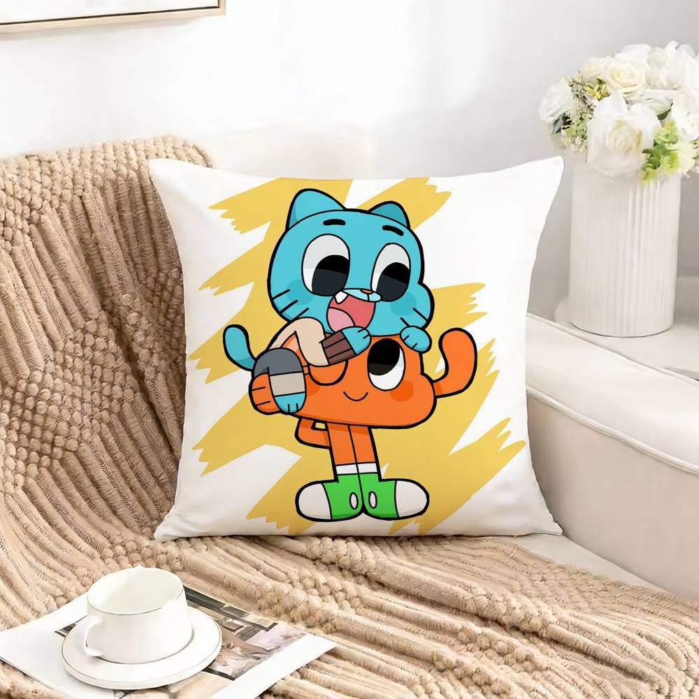 The AAMAZING WWorld of GGumball Pillow Case Square DoubleSided Sofa Cushion Cover Bedroom Bedside Pillow