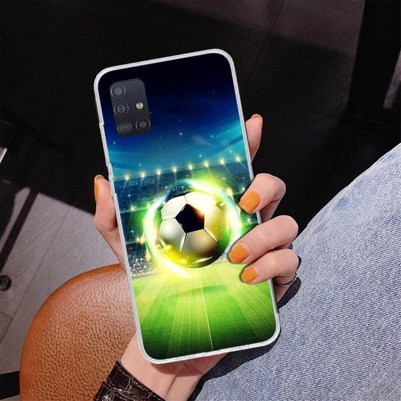 Football Soccer Ball Design Phone Case For Samsung Galaxy A52 A32 A22 A12 A51 A31 A50S A30S A20S A10S Note 20 Ultra 10 Plus S10