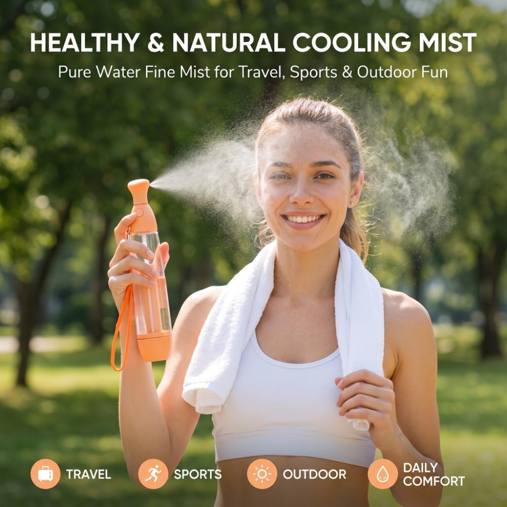 Refillable Summer Cooling Water Spray Bottle Personal Face Moisturizing Mist Dispenser Sports