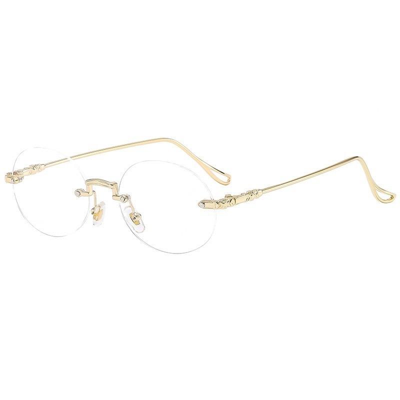 

2 шт. Очки без оправы с простыми линзами для женщин, в стиле Instagram, для маленького лица, очки против синего света