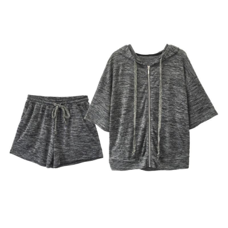 Plus Size Women's Clothing, Fat Sister's Casual Loose Sports Suit, Fat Summer Slimming Shorts Two-piece Set