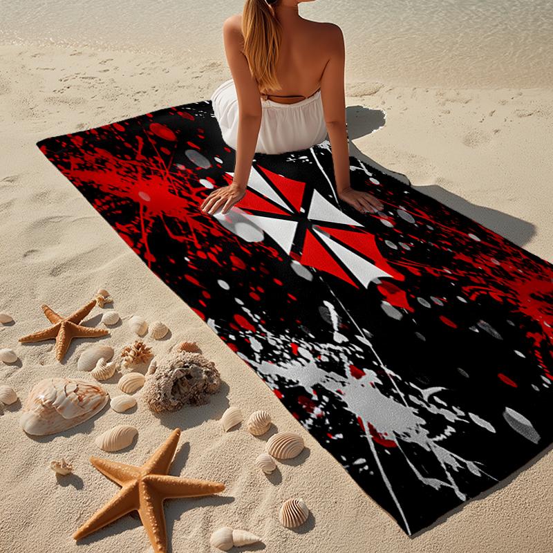 Umbrella Symbol Beach Towel, Super Soft Microfiber, Gift for Her/Him, Birthday, for Pool, Beach, Travel, Home Decor Fan gifts